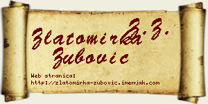 Zlatomirka Zubović vizit kartica